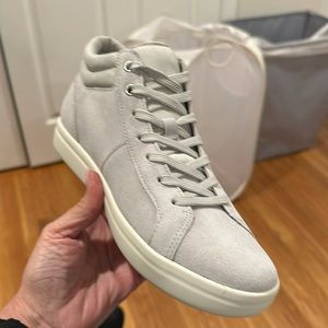 Gray suede sneakers